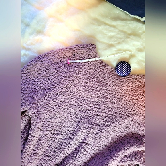 Merokeety | Taro Long Sleeve Popcorn Teddy Fuzzy Cardigan Sweater | Small - Picture 7 of 13